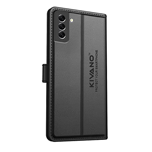 Image of KIVANO Compatible with Samsung Galaxy S21 FE 5G Flip Cover | Leather Finish | Inside Pockets & Inbuilt Stand | Shockproof Wallet Style Magnetic Closure Back Cover Case