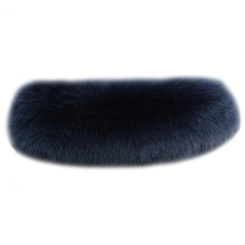 Tong Gu Faux Fur Hood Trim Replacement Fluffy Collar Detachable for Winter Coat (Navy Blue,One Size)