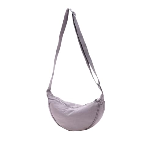 Bolsas transversais crescentes para mulheres, bolsas de nylon modernas, bolsa tiracolo pequena para viagem Hobo, Gery