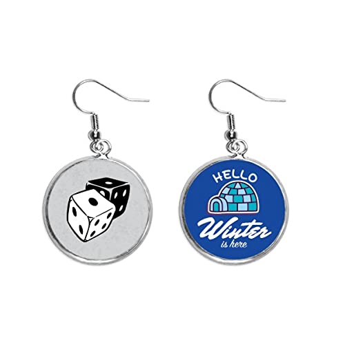 Pendientes de dados negros colgantes joyería de invierno para mujer