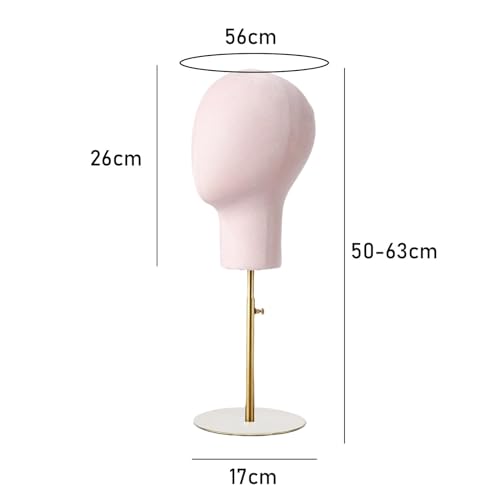 Luwecf Hat Display Stand, Mannequin Head, Metal Base Wig Display Holder, Glasses Headband Display for Personal, Barbershop Business, Pink