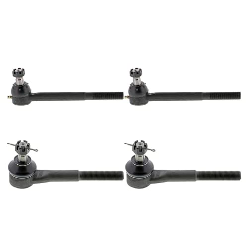 Rlimerance Set of 4 Front Steering Tie Rods Inner and