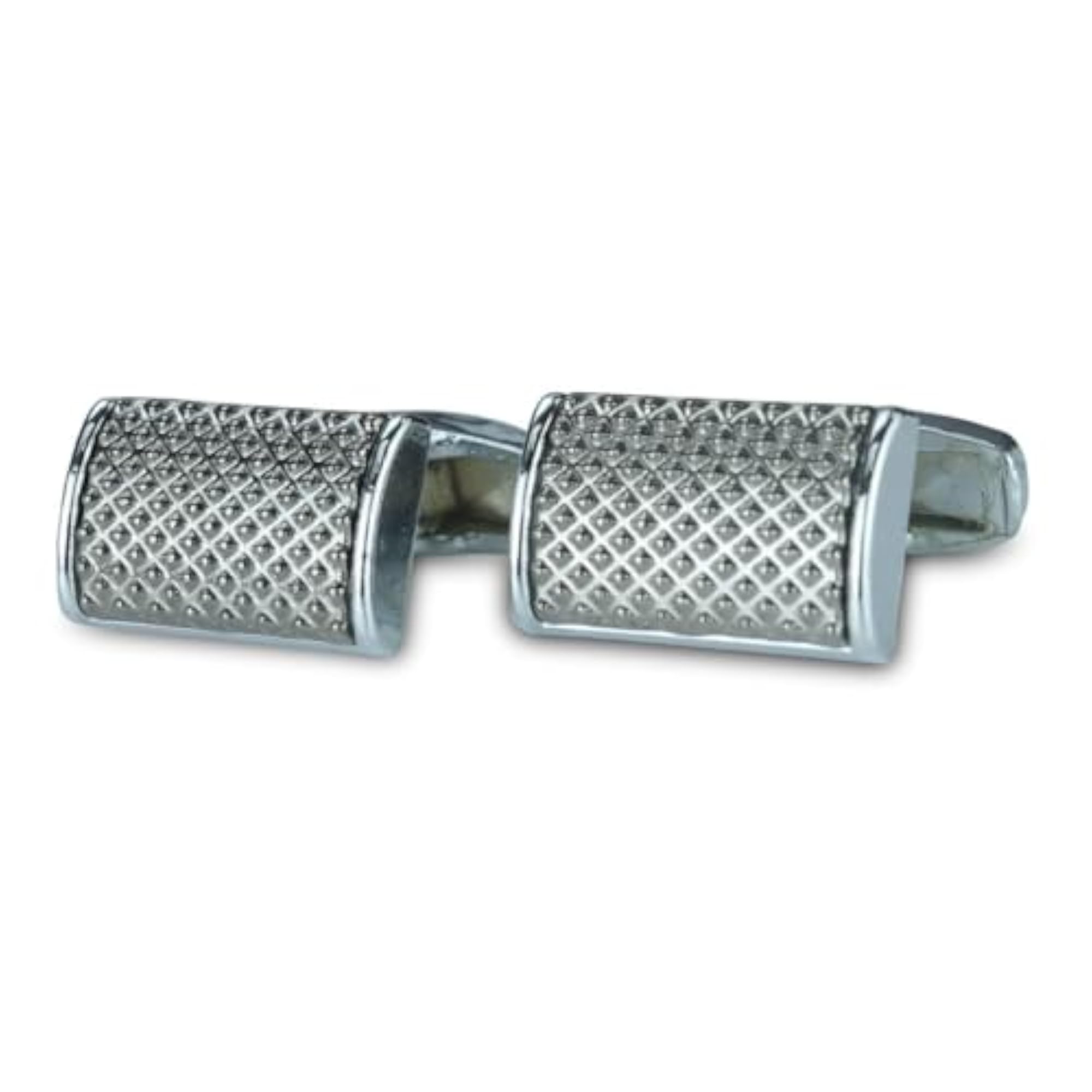 Men's Mosaic Silver Cufflinks, Elegant Accessory