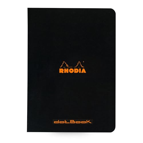 Rhodia - RHODIA 119186Cpack - Un lot de 10 Carnets Piqués Black - A5 - Pointillés Dot - 96 pages - Papier Clairefontaine Blanc 80 g/m² - Couverture en Carte Enduite Souple, Résistante et Imperméable - -8%