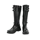 UPUPCOS Men’s Retro Knee High Boots Medieval Renaissance Pirate Cosplay Boots with Adjustable Buckle Straps