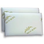 cuscini fiber - 2 Cuscini Memory Foam 13cm, Cuscini Letto Matrimoniale Ortopedici con Fodera in Aloe Vera Sicura per la Pelle, Guanciale Letto Made in Italy, Cuscino Antiacaro Anallergico