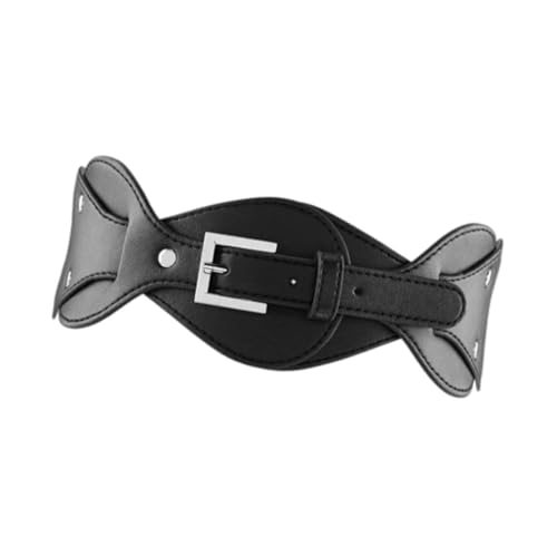 jojomis Women Wide Waist Belt Corset Band Female Lady Wrap Belt Stretch Cinch Waistband Adjustable Fashion Accessory- Black