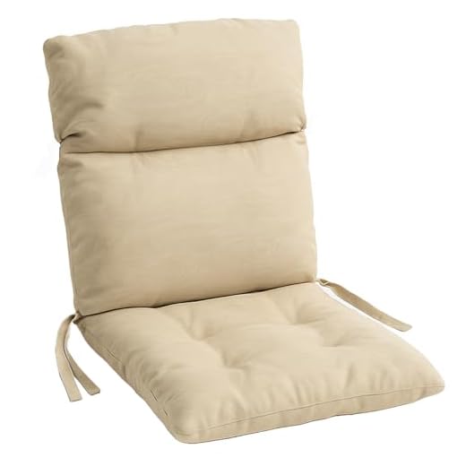 HAND Cuscino con Schienale per Sedia 78x38 cm - Cuscini Sedie Interno ed Esterno, Morbida Imbottitura, Per Giardino o Casa - Made in Italy (Ecrù, Singola 78x38 cm)