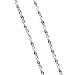 Produktbild afdg Schmuck Metallkette, 1 Meter Gliederkette Link Kette, Twist Panzerkette, für Halsketten, Schmuck DIY, Dekorationen, Kunsthandwerk (Silber)