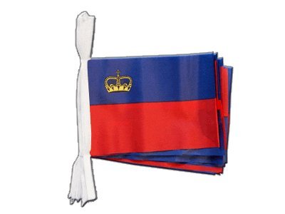 Drapeau Liechtenstein en guirlande festive 5,9 m pour salle des fetes