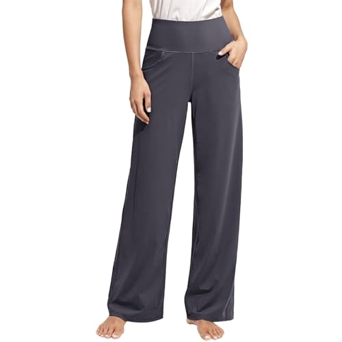 Generisch Pantalones deportivos para mujer, cómodos, holgados, para el tiempo libre, fitness, ropa de salón, jogging, algodón, pantalones largos de deporte, pantalones de entrenamiento, yoga, fitness