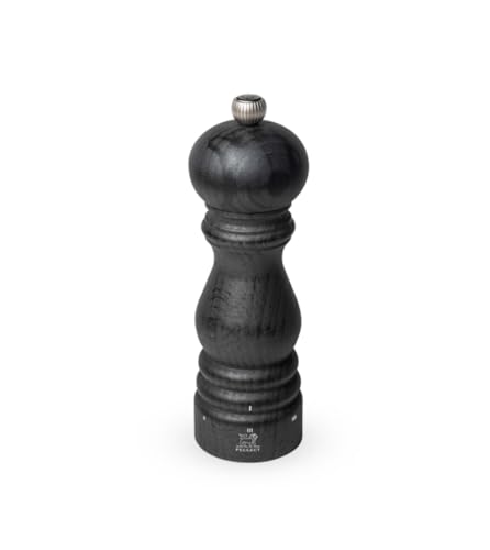 PEUGEOT - Paris u'Select 18 cm Pepper Mill - 6 Predefined Grind Settings - Made with PEFC Certified Wood - Made in France - Graphite Colour, Grey