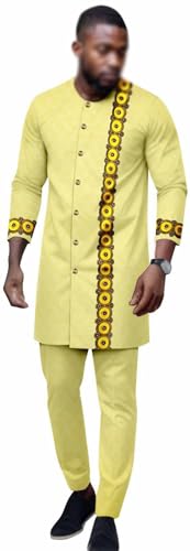 Ensemble Dashiki Homme Mariage : Costume Traditionnel Coupe Ajustée 2 Pièces Style Chic Africain