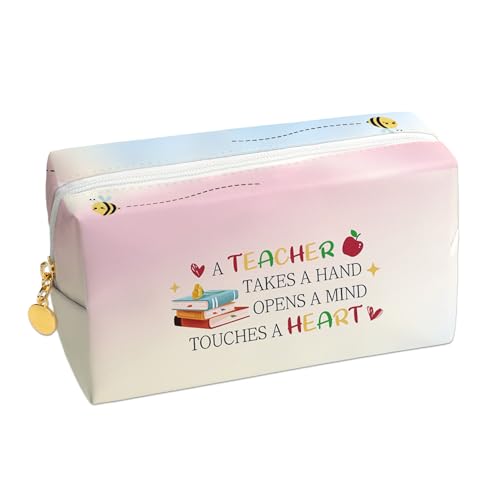 XiuSpark Presentes de agradecimento de professores para mulheres – bolsa de maquiagem para mulheres, estojo de lápis, bolsa de higiene de viagem, presentes de agradecimento, professores, presentes