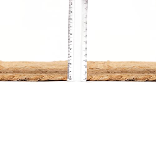Hausattire Hand Woven Jute Braided Area Rug, 9’x12’ – Natural, Reversible Boho Rugs for Kitchen, Living Room, Bedroom I Farmhouse Decorative Floor Rug, 108x144 Inches