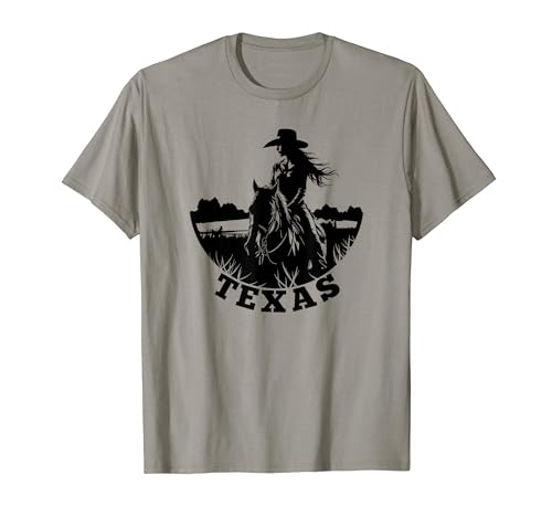 Vaquera de Texas a caballo Rodeo Camiseta