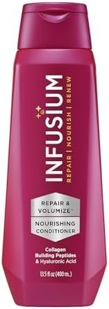 Infusium Repair and Volumize Conditioner - Hair Conditioner with Collagen and Hyaluronic Acid - Plumps Hair, Reduces Brittleness and Frizz - 13.5 oz