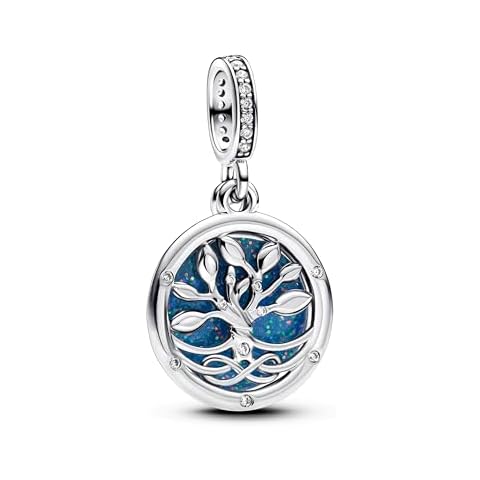 Pandora Sterling Silver Enamel Pendant with Cubic Zirconia Cover