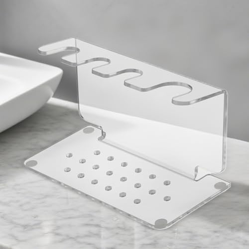 Support de rasoir pour douche en acrylique transparent