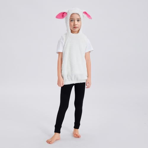Disfraz infantil de oveja unisex con chaleco y capucha miniatura 3