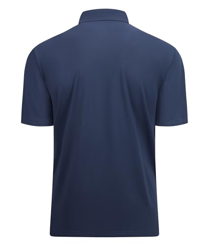 Alex Vando Mens Golf Shirt Moisture Wicking Quick-Dry Solid Short Sleeve Polo Shirts for Men