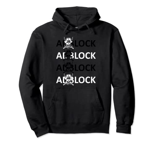 AdBlock Pirate AdBlockPirate Ad Block Pirate STACKED Pullover Hoodie