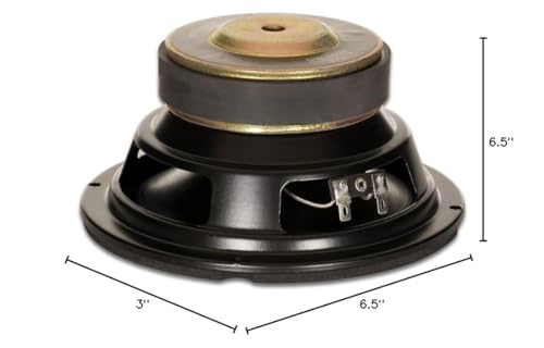 Goldwood Sound GW-6024 Rubber Surround 6.5" Woofer 170 Watts 4ohm Replacement Speaker, Black
