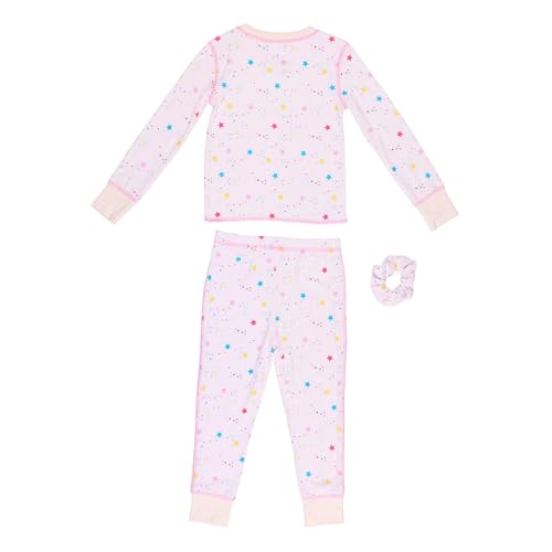 TAHARI Girls' Long Sleeve Top and Pants Pajama Set with Accessory2