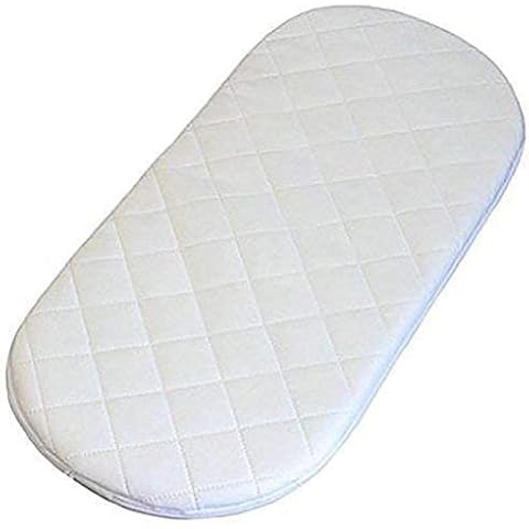 Bluemoon Bedding Baby Bed Replacement Safety Foam Mattress with Quilted White Cover to FIT Silver Cross SURF CARRYCOT Cover