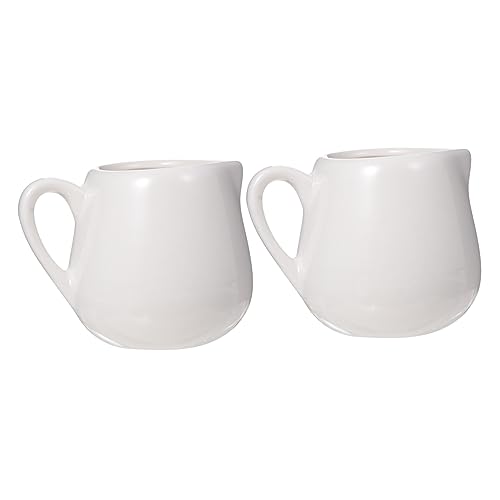 KICHOUSE Ceramic Sauce Spoon 2 Pcs Mini Milk Jugs Elegant Kitchen Storage Containers