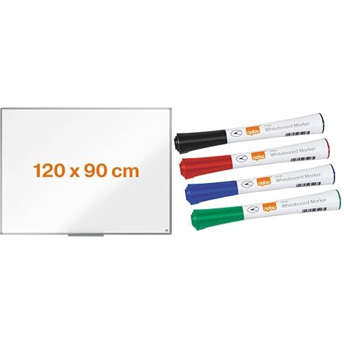 Tableau blanc magnétique Nobo 1915462 à surface laquée effaçable sans trace