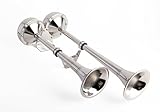 Viking Horns | Electric Dual Trumpet Marine Horn (12V) | Stainless Steel (Grade 304) | Universal Fit | RV/Truck/SUV/Boat/Pick-Up