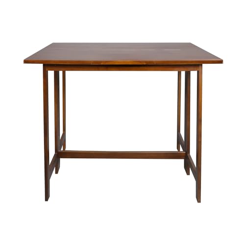 Solid Wood Flip-Top Folding Console to Dining Convertible Table