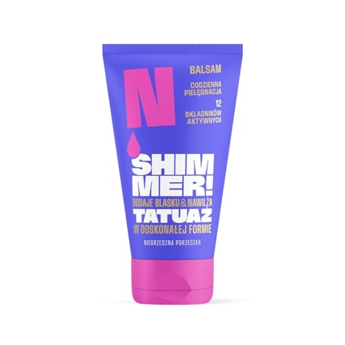 Neba - Shimmer! Bálsamo Iluminador para Tatuajes y Cuerpo - Grosella Negra, 150 ml - Efecto GLOW, Fórmula Hidratante con 12 Principios Activos, Brillo Dorado para Piel y Tatuajes
