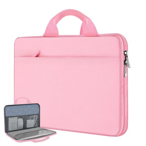 Image of Hseok Laptop Case 13.3-14 Inch Sleeve,TSA Shockproof Computer Handbag,Compatible with MacBook Neo /Pro 14 M5 /M4 /M3 /M2 /M1,All Models 13.3 inch MacBook Air /Pro,XPS 13 /14,Most 13-14 Notebooks,Pink