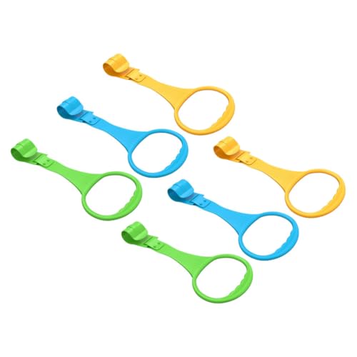 YARNOW 6個 ベビー用ウォーキングアシストツール 素材製プルリング 黄色 青 緑 各 幼児の腕力トレーニング バランス補助 保育園 ベビーベッ
