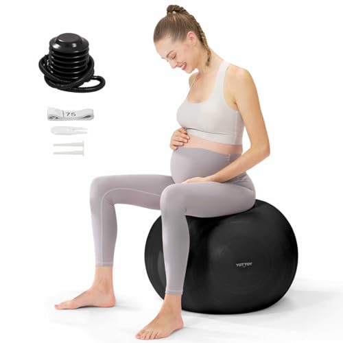 Image of YOTTOY Pregnancy Ball - 1.8mm Thick Birthing Ball for Maternity Physio and Birth Preparation, Yoga and Exercise for Pregnancy - Includes Pump