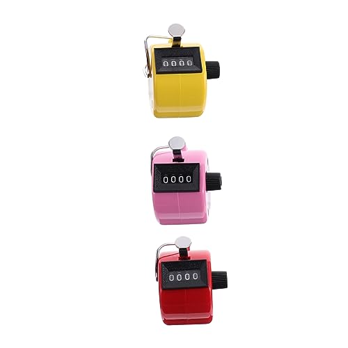 KICHOUSE 3 Pcs Manual Digital Counters Lightweight Mechanical Clickers Clearing Function for Sports Events and Colors for Easy Carrying Random Color