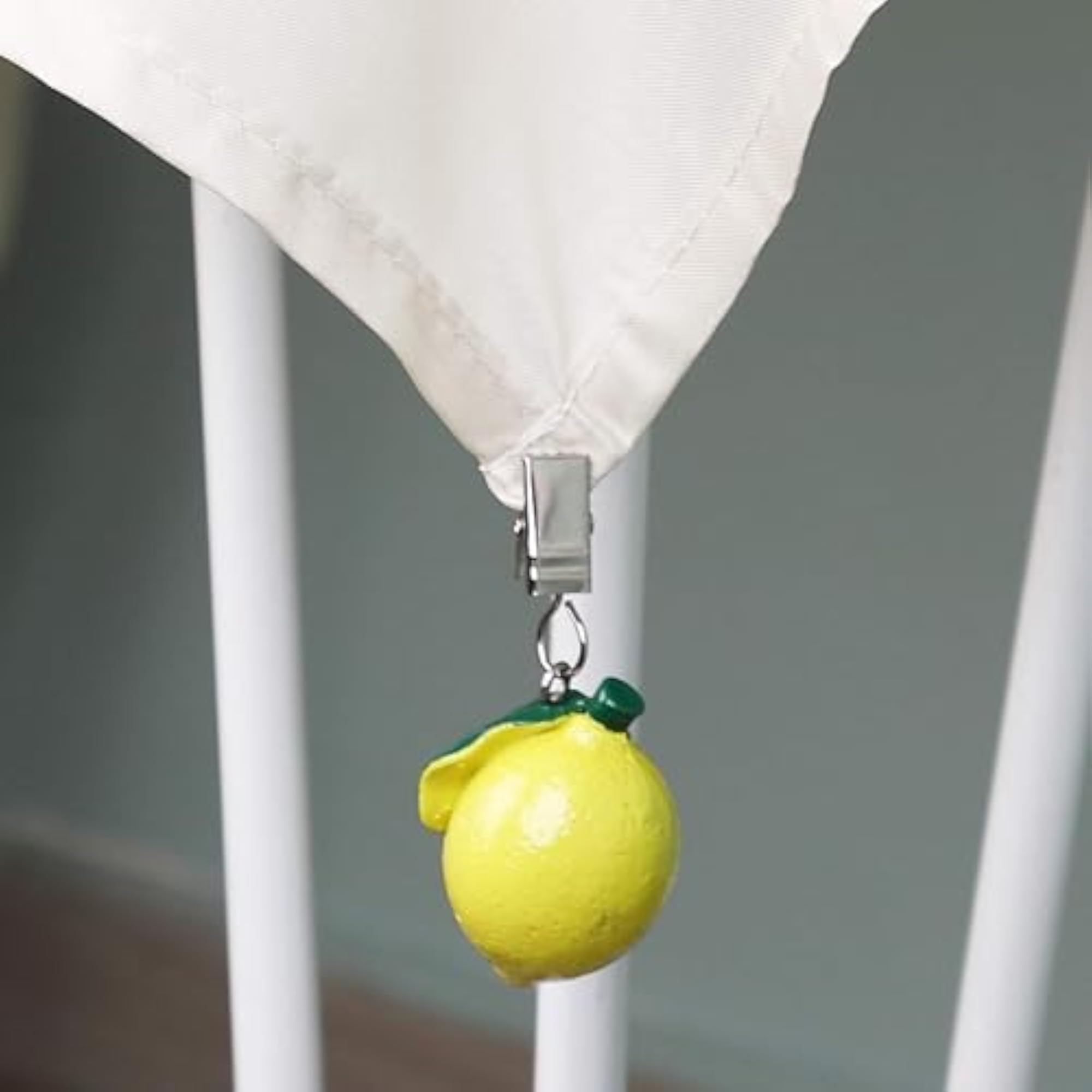 Set of 4 Lemon Shaped Table Cover Clips, Handicraft
