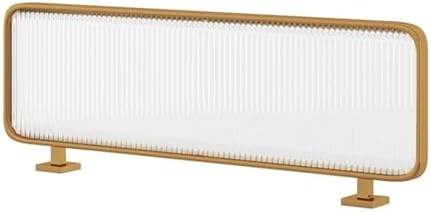 Iron Art Desk Partition Privacy Screen, Tempered Glass Divider for Hotel, Bar, Restaurant Countertop - Stylish Decorative Panel for Office Space, Stand Not Included