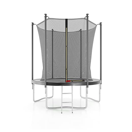 Trampoline de Jardin ø 185cm - 6FT - Filet intérieur, Matelas de Protection et Echelle - Noir