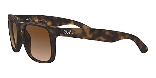 Ray-Ban RB4165 Justin Sunglasses, Rubber Light Havana/Poly Brown Gradient, 55mm3