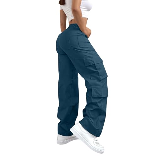 Cargo Pants for Women with Pockets High Waisted Wide Leg Y2K Streetwear Ladies Workout Hiking Baggy Stretchy Trousers3