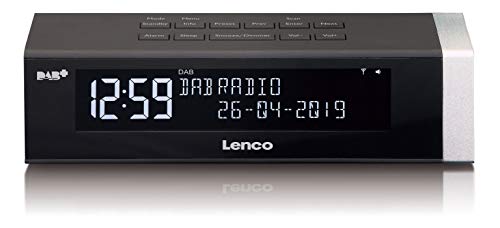 Radiowecker CR-630BK Stereo DAB Digitalradio mit DAB+ und UKW Tuner (Senderspeicher, dimmbar, USB-Lader, Kopfhörer-Anschluss), schwarz