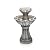 Alpine Corporation ZEN640S 24" 2-Tier Classic Pedestal Water Fountain, Indoor/Outdoor Floor Water Feature for Garden, Patio, and Home Décor, Gray