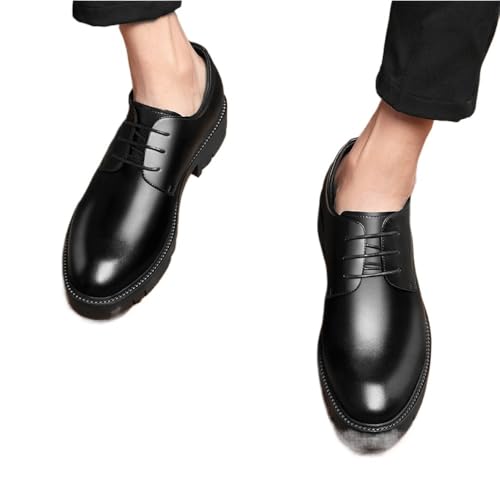 Men's Genuine Leather Oxford Dress Shoes Height Increasing Breathable Business Formal Chunky Sole Comfortable Casual Shoes4