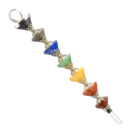 Image of Crystal Heaven Crystal Chakra Wand Healing Crystal Wands - Chakra Cone Pyramid Crystal Wand For Meditation, Healing, Yoga, Magic And More - Crystals And Healing Stones Gift