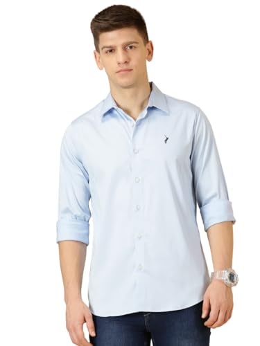 Image of Thomas Scott Men's | Solid | Full Sleeve | Slim Fit | Cotton Blend | Spread Collar | Casual Shirt