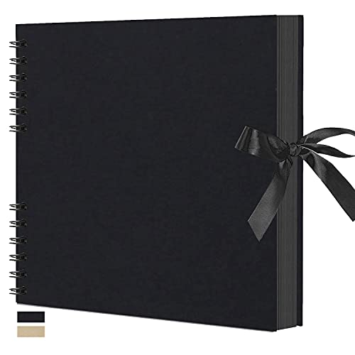 アルバム 手作り 誕生日 アルバムスクラップブック 黒台紙40枚80ページ a4 フォトアルバム 大容量 プレゼント 写真収納 結婚式のフォトブック