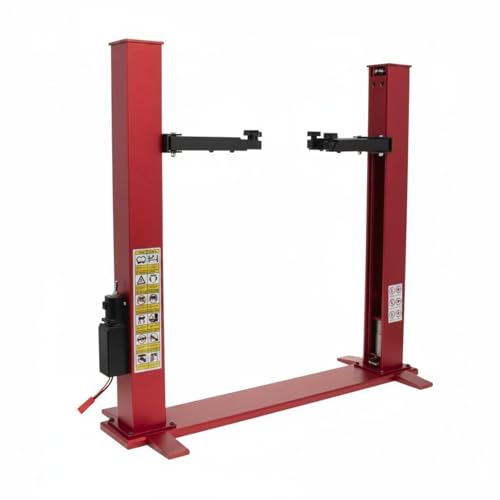 TAIZhiChen Pont Élévateur 2 Colonnes de Simulation Bras Réglables Ascenseur de Voiture Diorama Multi-Échelle pour Garage, Atelier, Rouge